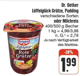 nah & gut Dr. oetker löffelglück grütze, pudding verschiedene sorten oder milchreis Angebot