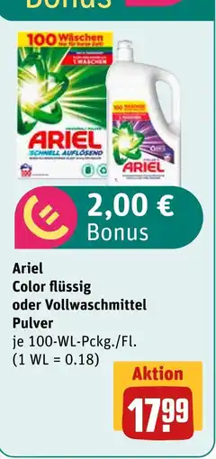 akzenta Ariel color flüssig oder vollwaschmittel pulver Angebot