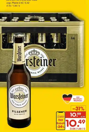 Netto Marken-Discount Warsteiner pilsener mild-hopfig Angebot