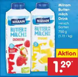 Netto Marken-Discount Milram Butter- milch Drink Angebot