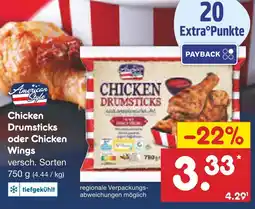 Netto Marken-Discount American style chicken drumsticks oder chicken wings Angebot