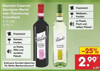 Netto Marken-Discount Blanchet cabernet sauvignon merlot oder chardonnay colombard Angebot