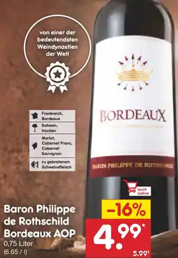 Netto Marken-Discount Baron Philippe de Rothschild Bordeaux AOP Angebot