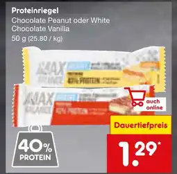 Netto Marken-Discount Maxi nutrition chocolate peanut oder white chocolate vanilla Angebot