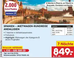 Netto Marken-Discount Spica travel ag spanien – mietwagen-rundreise andalusien Angebot