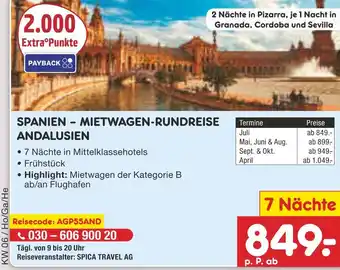 Netto Marken-Discount Spica travel ag spanien – mietwagen-rundreise andalusien Angebot