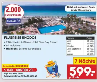 Netto Marken-Discount Spica travel ag flugreise rhodos Angebot