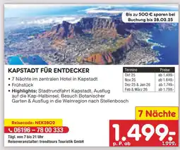 Netto Marken-Discount Trendtours touristik gmbh kapstadt für entdecker Angebot