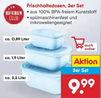 Netto Marken-Discount KITCHEN Frischhaltedosen, 3er Set Angebot