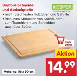 Netto Marken-Discount KESPER Bambus Schneide- und Abdeckplatte Angebot