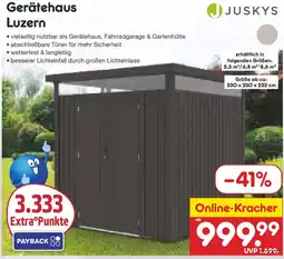 Netto Marken-Discount JUSKYS Gerätehaus Luzern Angebot