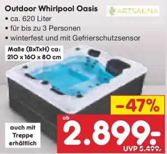 Netto Marken-Discount ARTSAUNA Outdoor Whirlpool Oasis Angebot