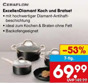 Netto Marken-Discount CERAFLON ExcellenDiamant Koch und Bratset Angebot