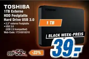 Expert Toshiba 1TB Externe HDD Festplatte Hard Drive USB 3.0 Angebot