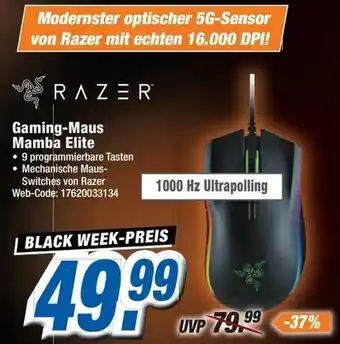 Expert Razer Gaming Maus Mamba Elite Angebot