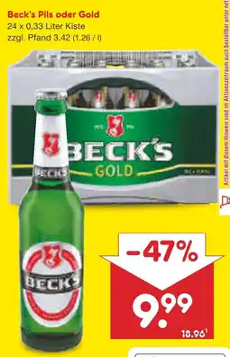 Netto Marken-Discount Beck's pils oder gold Angebot