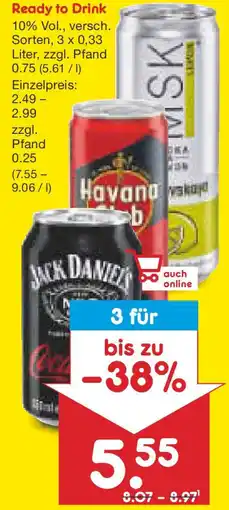 Netto Marken-Discount Ready to Drink JACK DANIELS/Havana Club Angebot