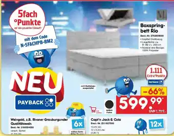 Netto Marken-Discount Boxspring- bett Rio Angebot