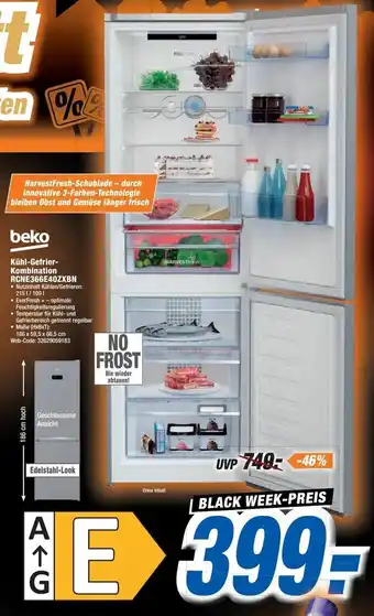 Expert Beko Kühl/Gefrierkombination RCNE366E40ZXBN Angebot