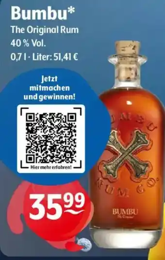 Trink und Spare Bumbu* The Original Rum Angebot