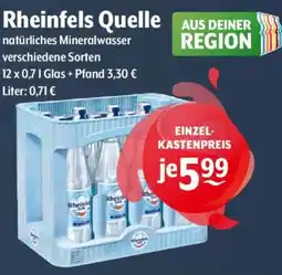 Trink und Spare Rheinfels Quelle natürliches Mineralwasser Angebot