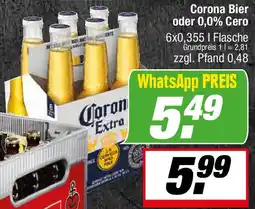 L. STROETMANN GROSSMARKT Corona Bier oder 0,0% Cero Angebot