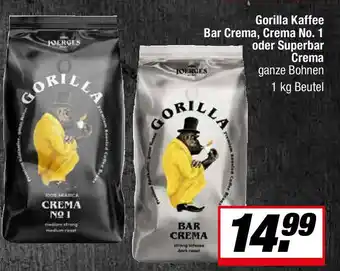 L. STROETMANN GROSSMARKT Gorilla Kaffee Bar Crema, Crema No. 1 oder Superbar Crema Angebot