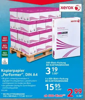 Selgros xerox Kopierpapier ,,Performer", DIN A4 Angebot