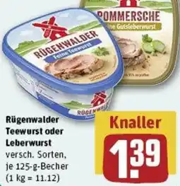 REWE Rügenwalder Teewurst oder Leberwurst Angebot