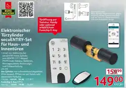 Selgros BURG WACHTER Elektronischer Türzylinder secuENTRY-Set für Haus- und Innentüren Angebot