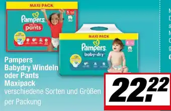 L. STROETMANN GROSSMARKT Pampers Babydry Windeln oder Pants Maxipack Angebot