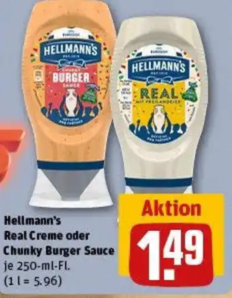 REWE Hellmann's Real Creme oder Chunky Burger Sauce Angebot