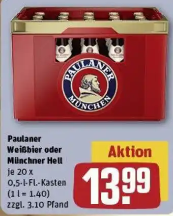 REWE Paulaner Weißbier oder Münchner Hell Angebot