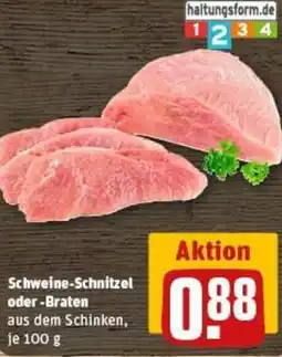 REWE Schweine-Schnitzel oder -Braten Angebot