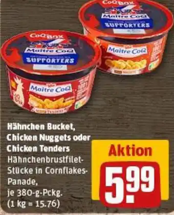 REWE Hähnchen Bucket, Chicken Nuggets oder Chicken Tenders Angebot