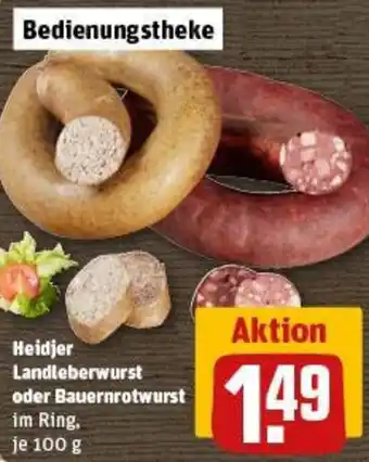 REWE Heidjer Landleberwurst oder Bauernrotwurst Angebot