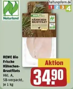 REWE REWE BIO Frische Hähnchen- Brustfilets Angebot