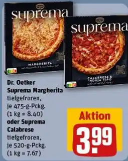 REWE Dr. Oetker Suprema Margherita oder Suprema Calabrese Angebot