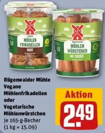 REWE Rügenwalder Mühle Vegane Mühlenfrikadellen oder Vegetarische Mühlenwürstchen Angebot