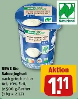 REWE REWE Bio Sahne Joghurt Angebot