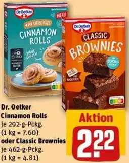 REWE Dr. Oetker Cinnamon Rolls oder Classic Brownies Angebot