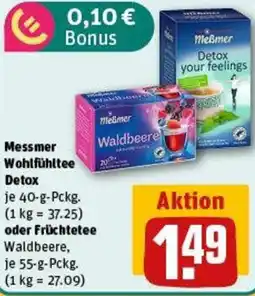 REWE Messmer Wohlfühltee Detox oder Fruchtetee Angebot