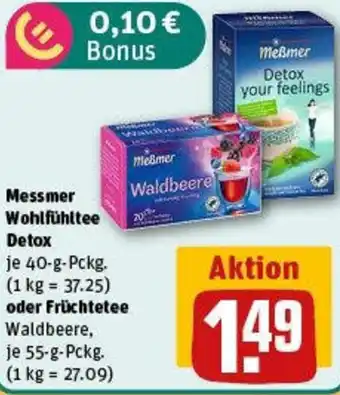 REWE Messmer Wohlfühltee Detox oder Fruchtetee Angebot