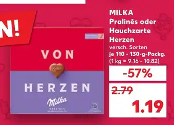 Kaufland MILKA Pralinés oder Hauchzarte Herzen Angebot