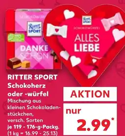 Kaufland RITTER SPORT Schokoherz oder -würfel Angebot