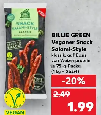 Kaufland BILLIE GREEN Veganer Snack Salami-Style Angebot