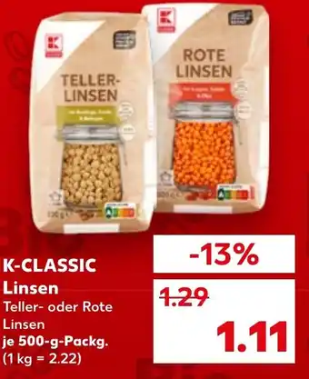 Kaufland K-CLASSIC Linsen Angebot