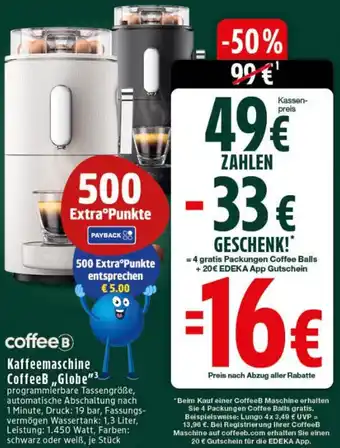 Edeka coffee B Kaffeemaschine CoffeeB,Globe Angebot