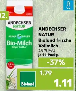 Kaufland ANDECHSER NATUR Bioland frische Vollmilch Angebot