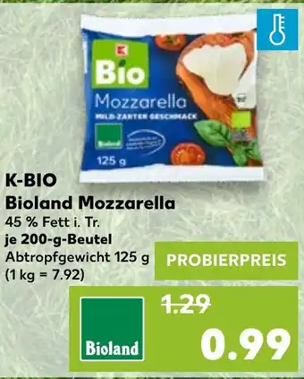 Kaufland K-BIO Bioland Mozzarella Angebot